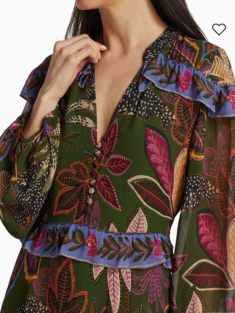 Farm Rio Wild Jungle Handkerchief MIDI Dress